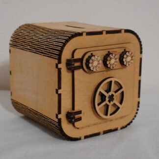Retro Safe-Themed Wooden Money Bank