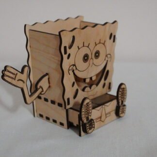 Cheerful SpongeBob-Themed Wooden Organizer