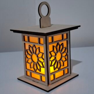 Wooden Lantern with LED Candle