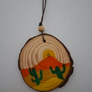 Hand-Painted Wooden Pendant