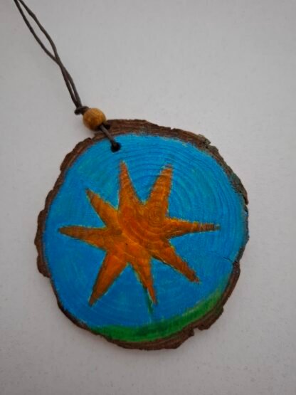 Hand-Painted Wooden Pendant - Image 6
