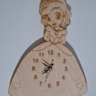 Princess-Themed Wooden Wall Clock
